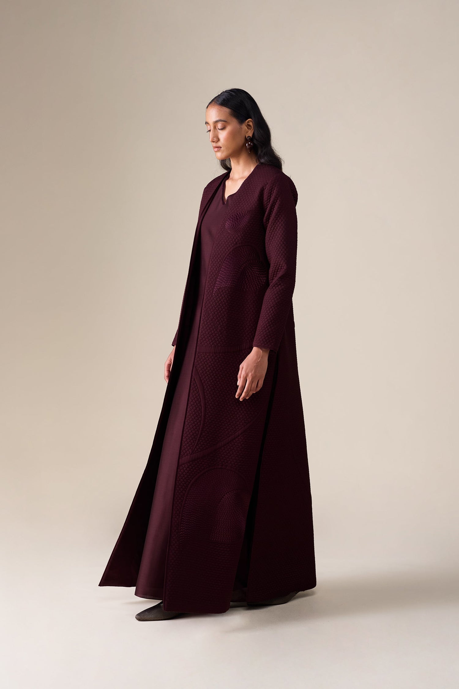  Silk Raziya Abaya Set – Red