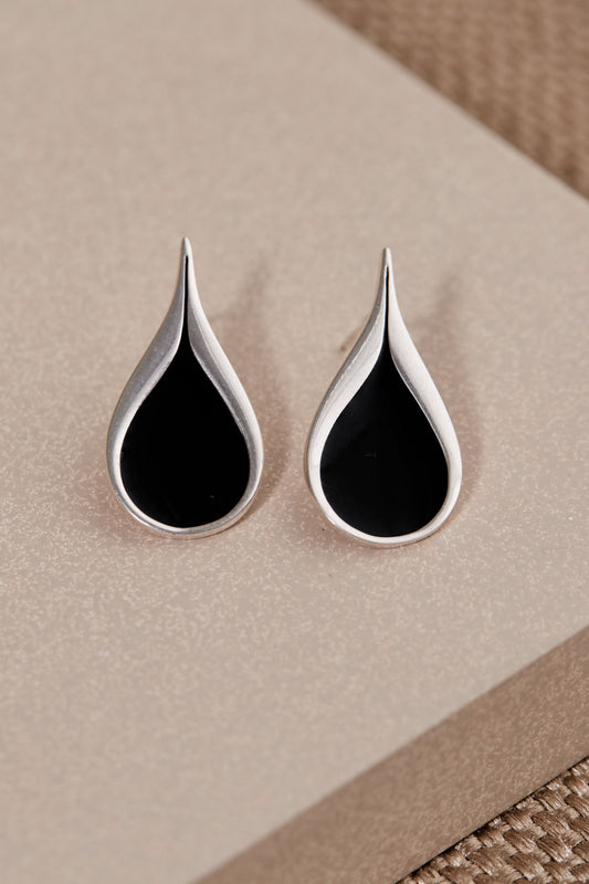 Enamel Indira Earrings – Black