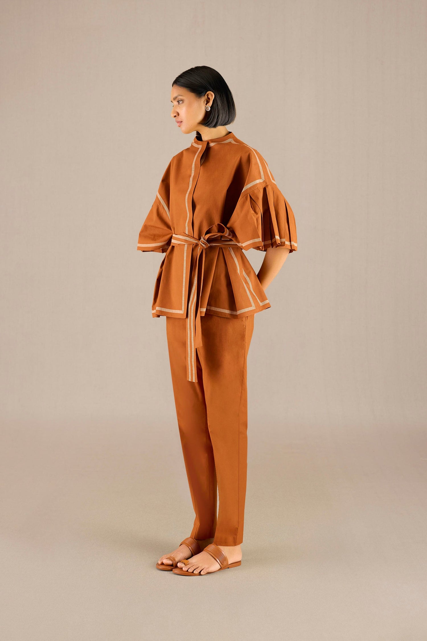  Cotton Rehma Top Set – Orange