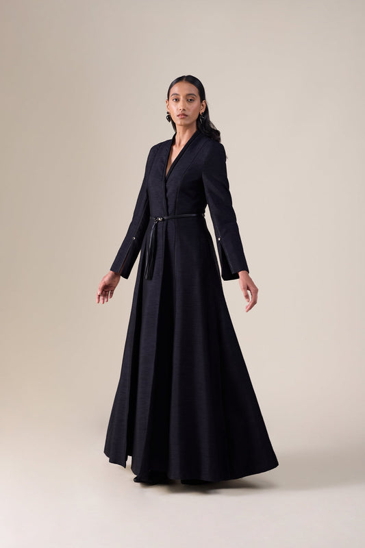 Silk Lev Jacket Set – Black