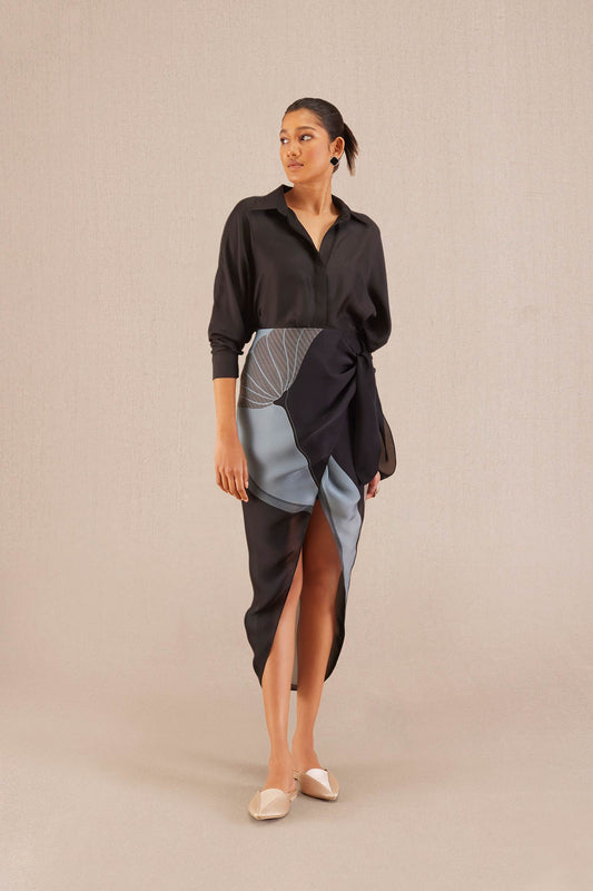 Silk Nasreen Co-ord Set – Black