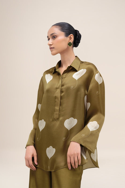 Organza Shirin Shirt – Green