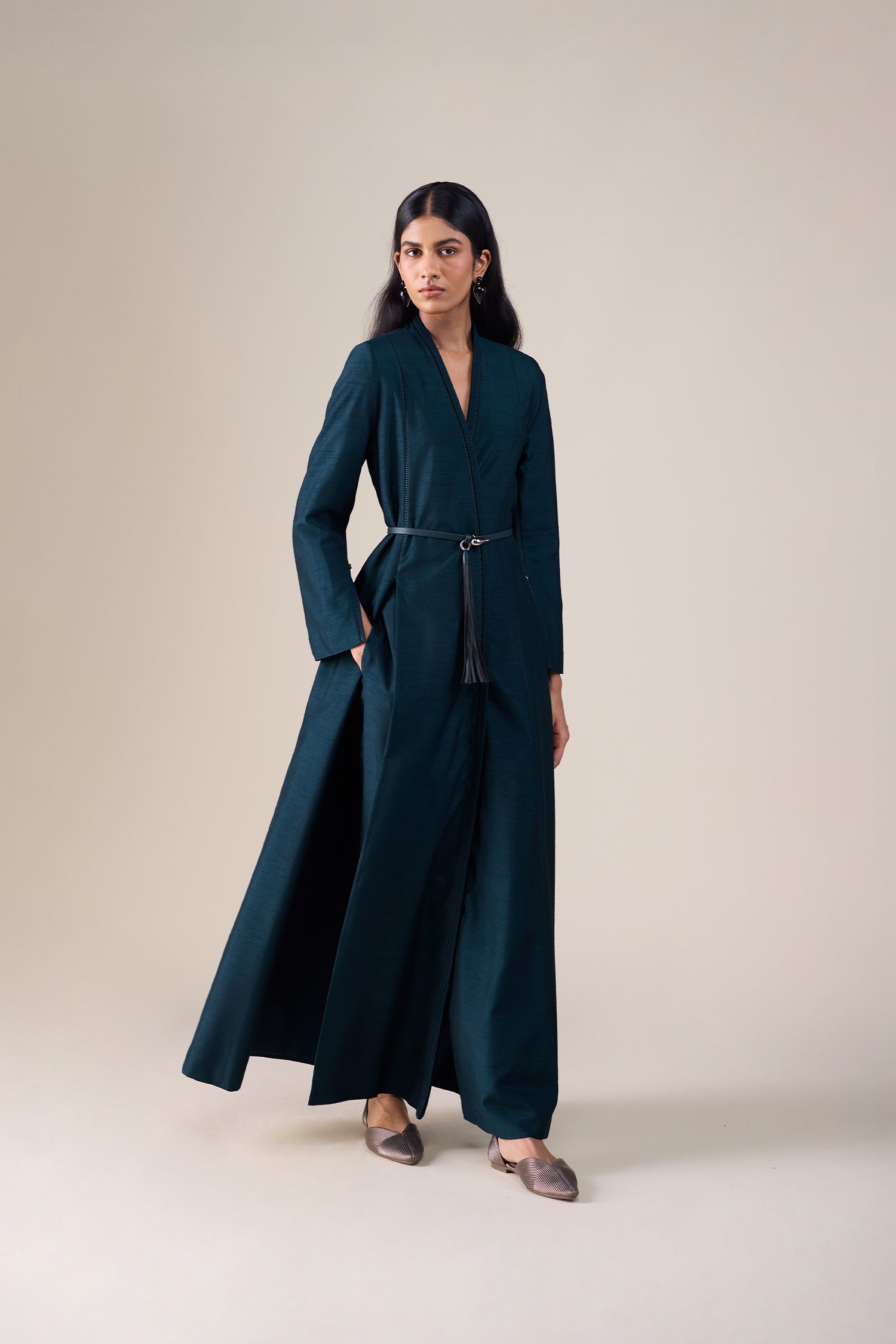  Silk Lev Jacket Set – Black