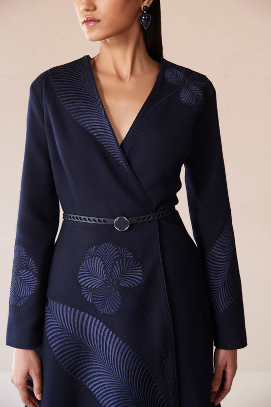 Wool Marwa Jacket Set – Blue