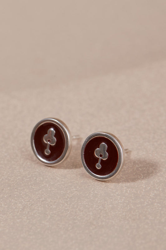 Enamel Lana Studs – Red