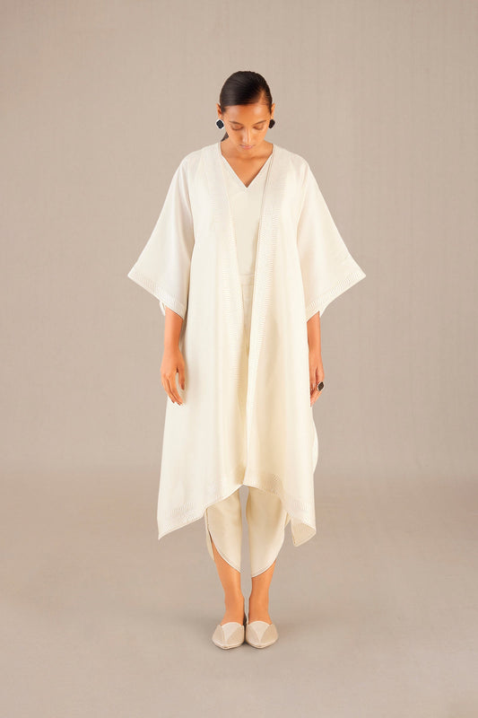 Chanderi Sefa Cape Set – Ivory