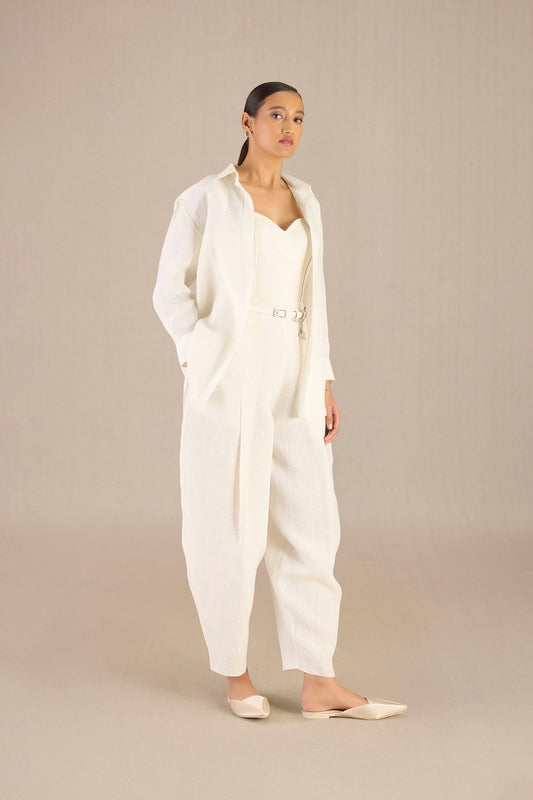Linen Elizah Shirt Set – Ivory