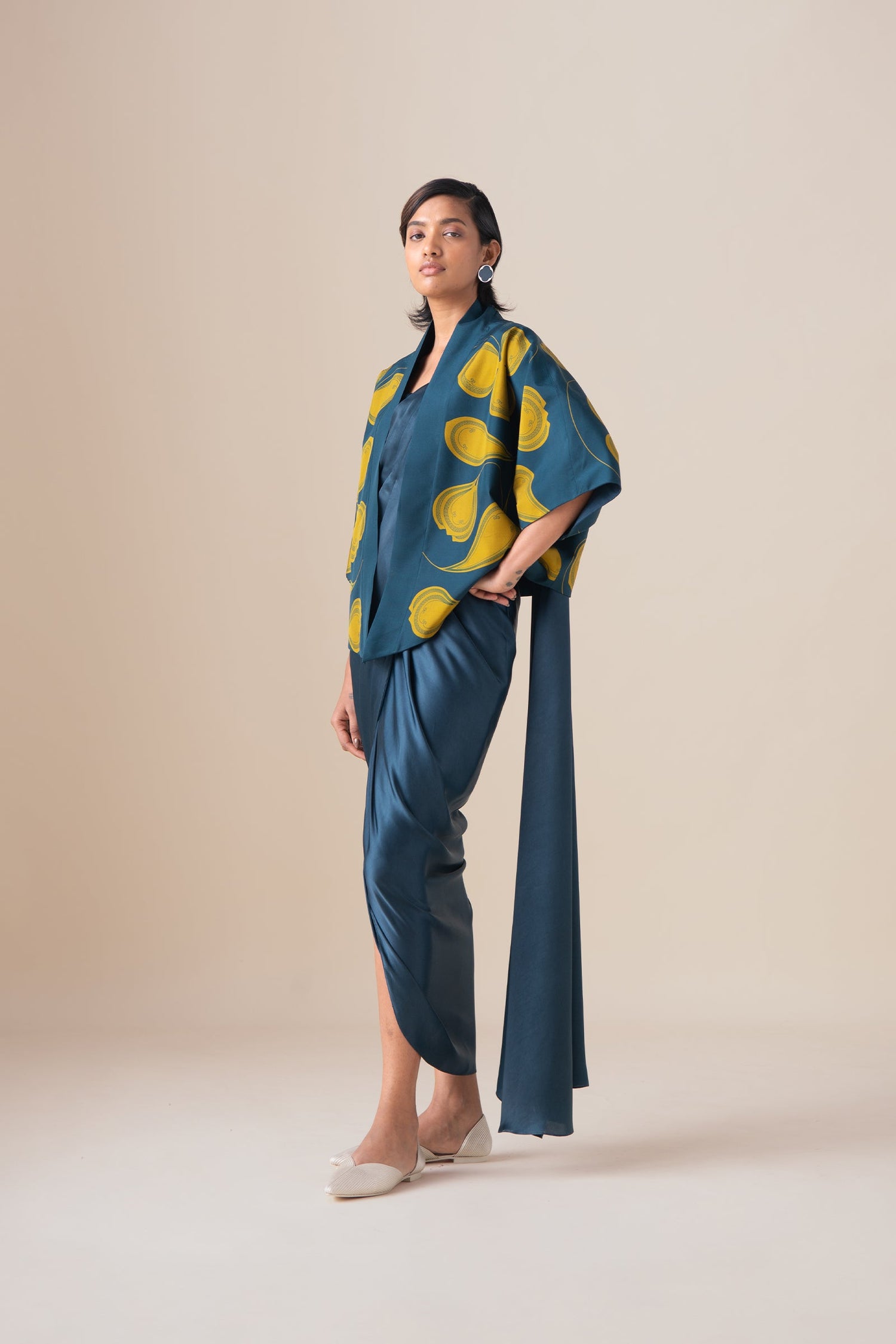  Habutai Sidra Jacket Set – Blue