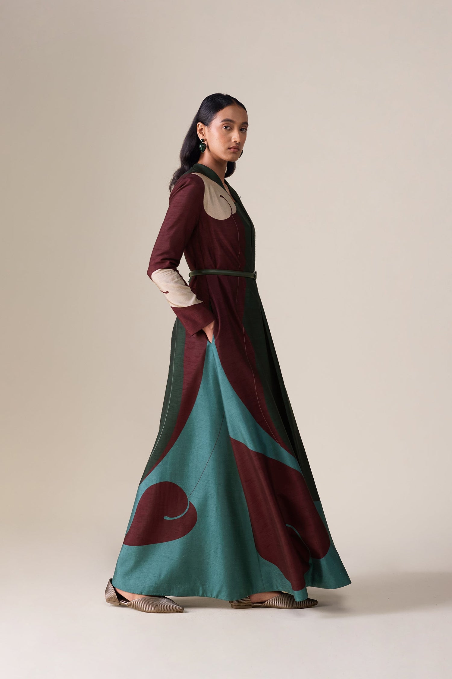  Organza Areli Abaya Set – Green