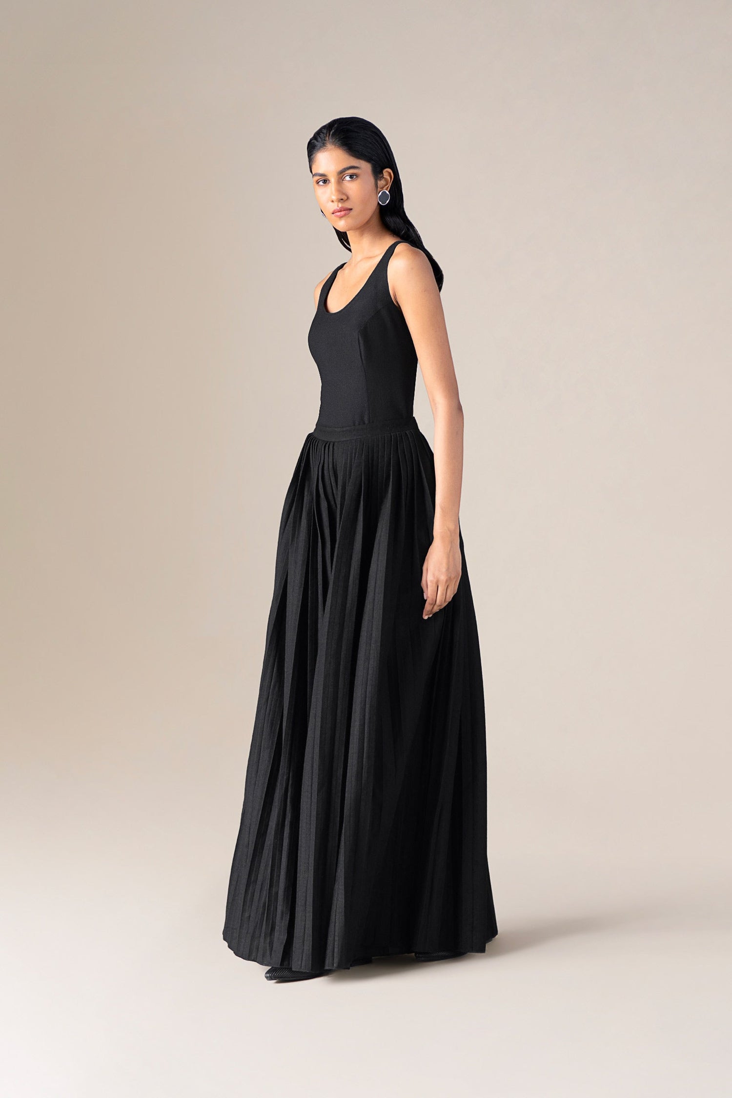  Wool Eliz Palazzo – Black