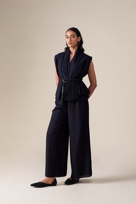 Organza Ode Top Set – Black