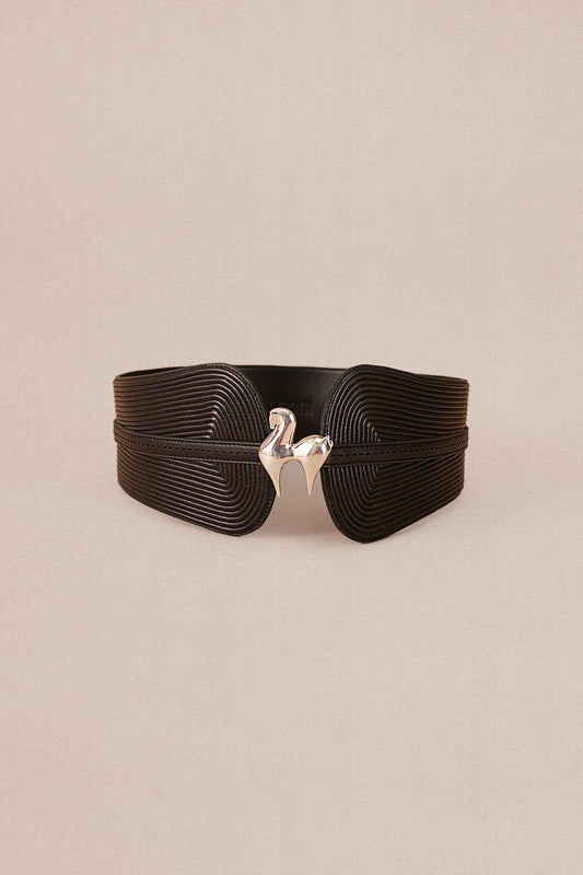 Faux Leather Vanah Belt – Black