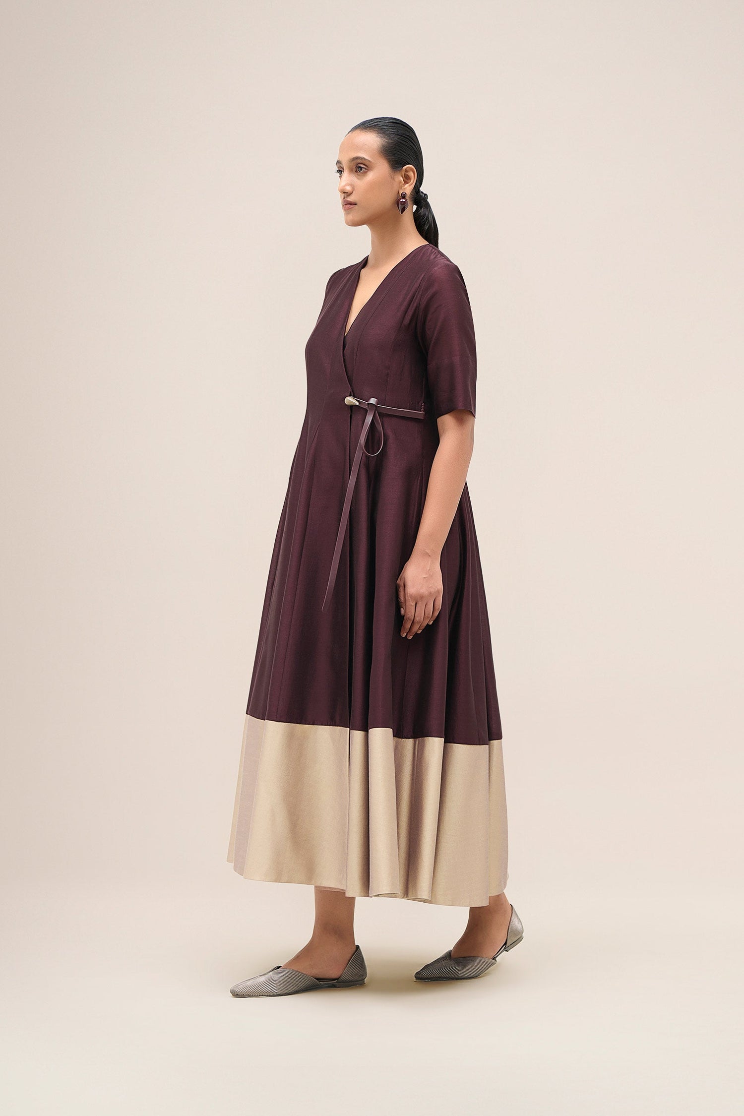  Chanderi Lara Dress – Red