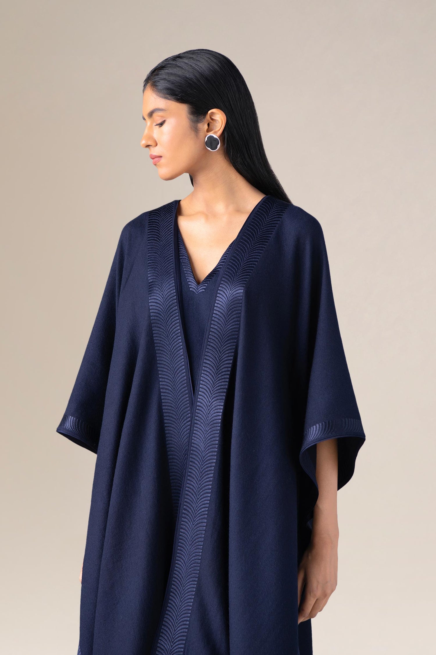  Wool Adarah Cape – Blue