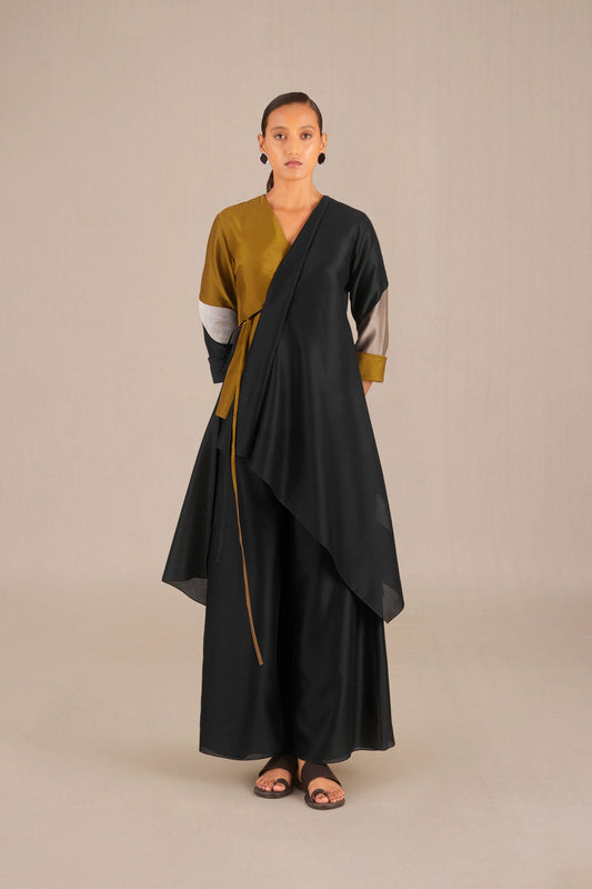 Chanderi Kafiya Tunic Set – Black