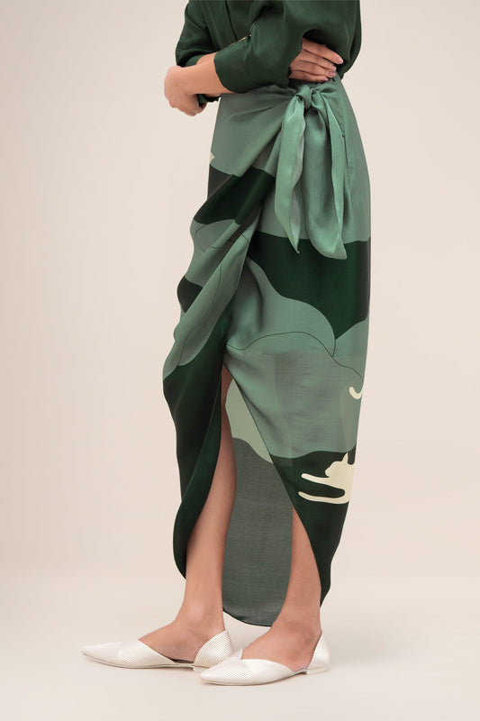 Silk Sehr Shirt Set – Green