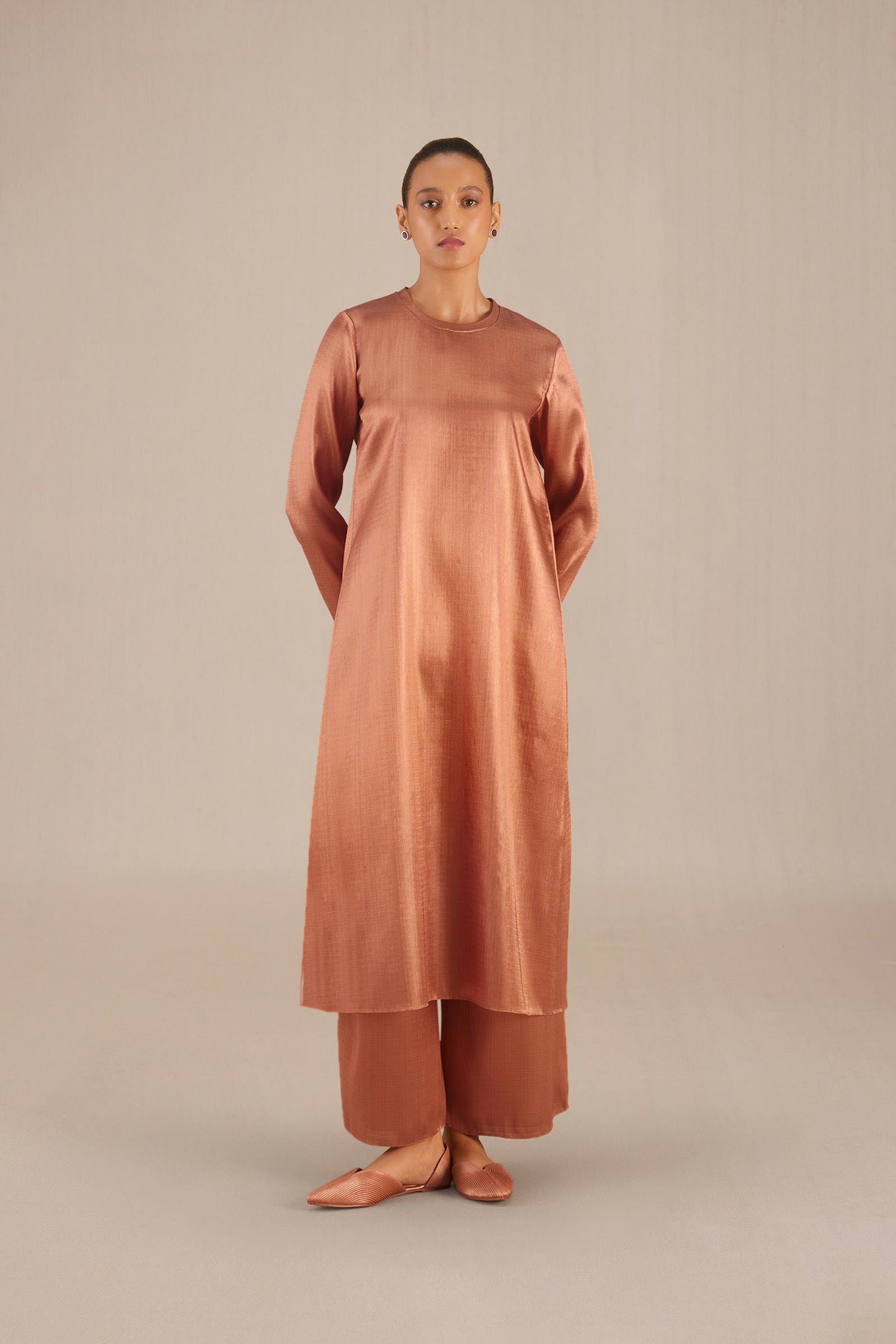 Aksa Tunic Set - Metallic Copper 