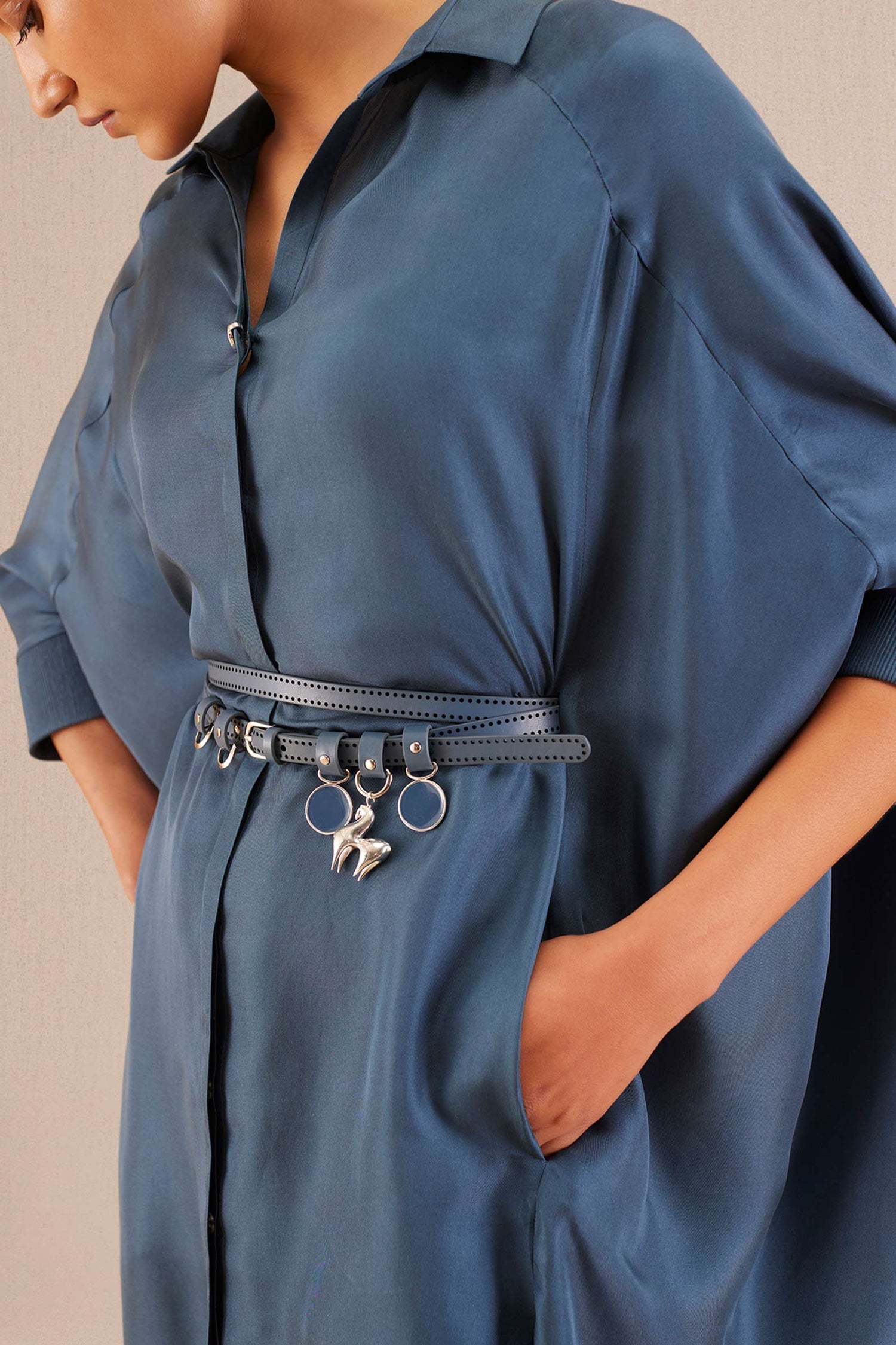 Aria Shirt Dress - Slate 