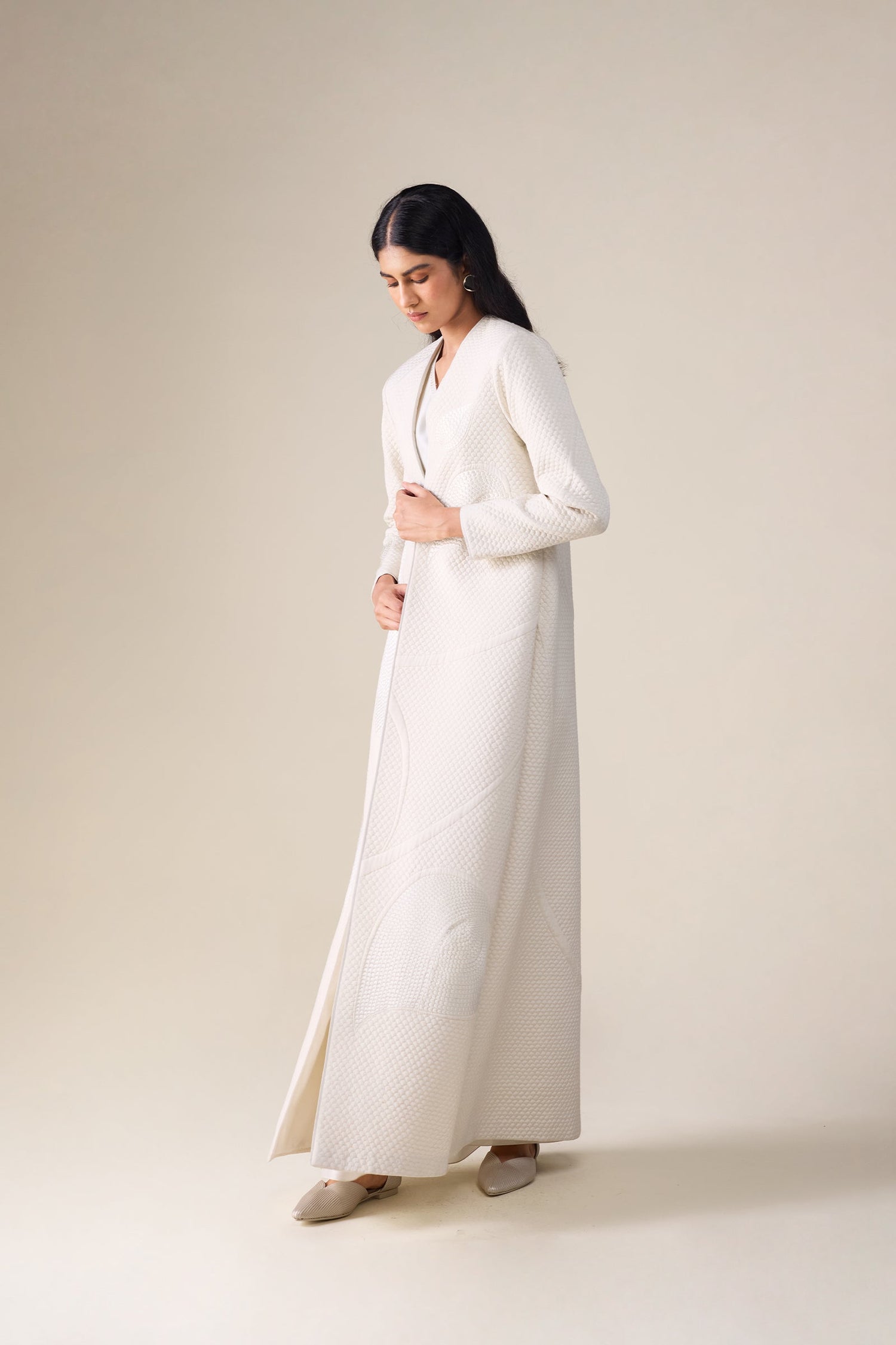  Silk Raziya Abaya Set – Ivory