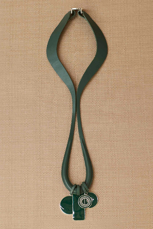 Faux Leather Ellie Neck Piece – Green