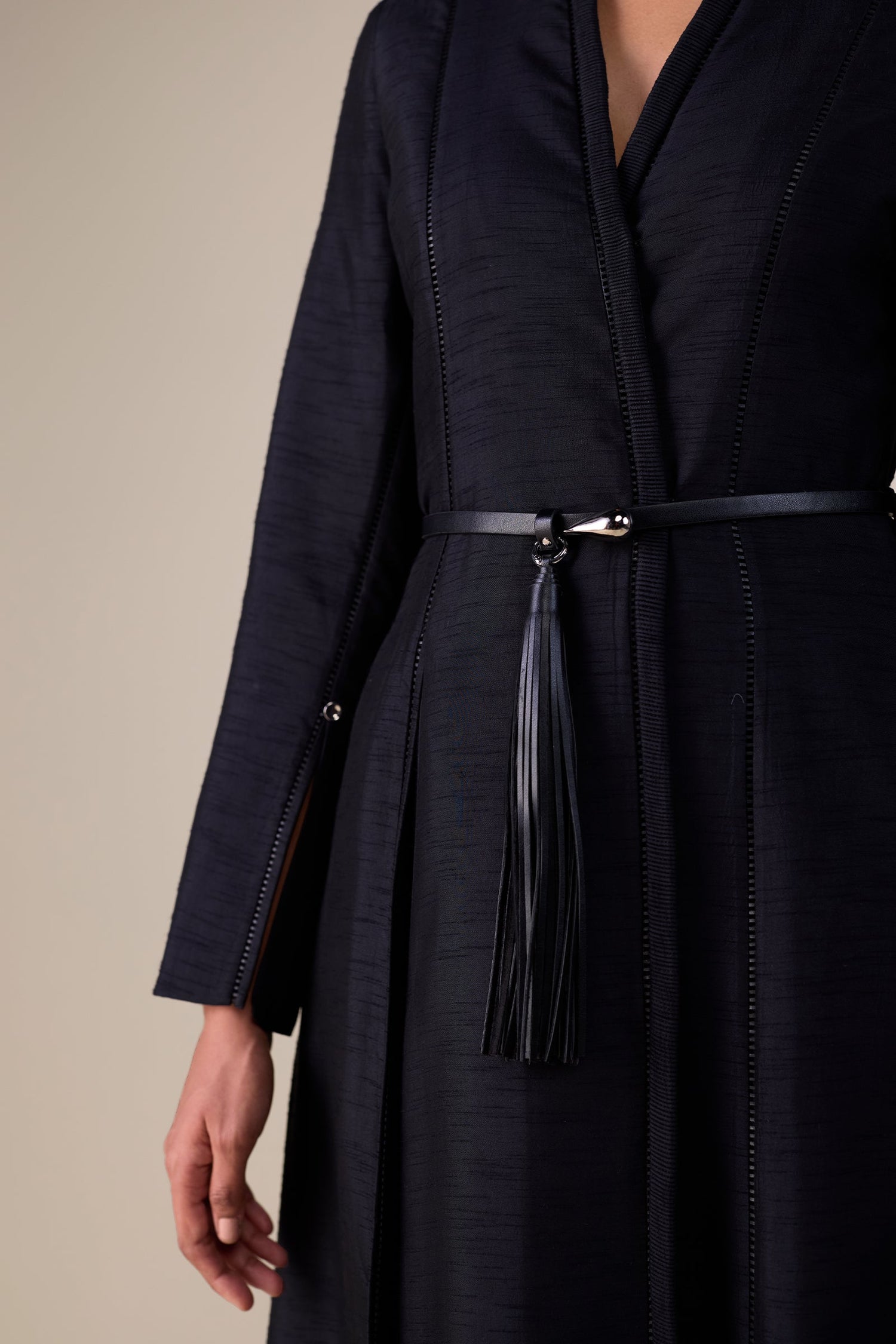  Silk Lev Jacket Set – Black