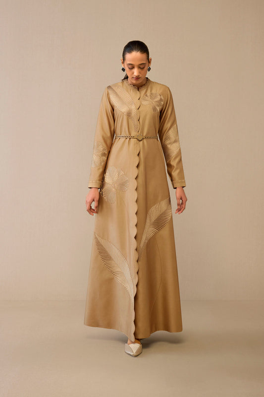 Chanderi Gul Abaya – Beige
