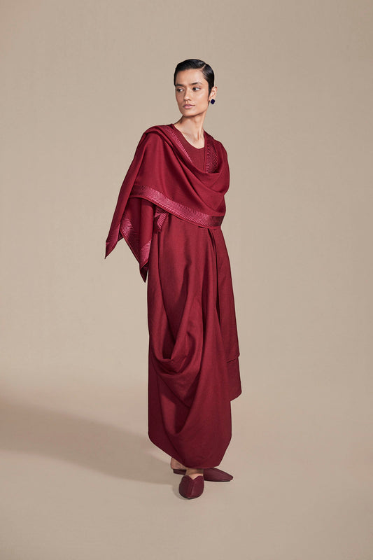 Wool Naomi Scarf – Red