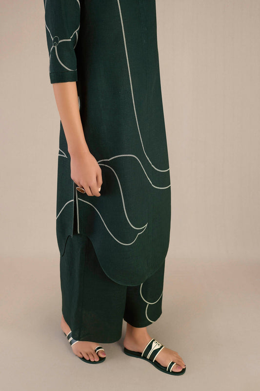 Linen Vardah Tunic Set – Green