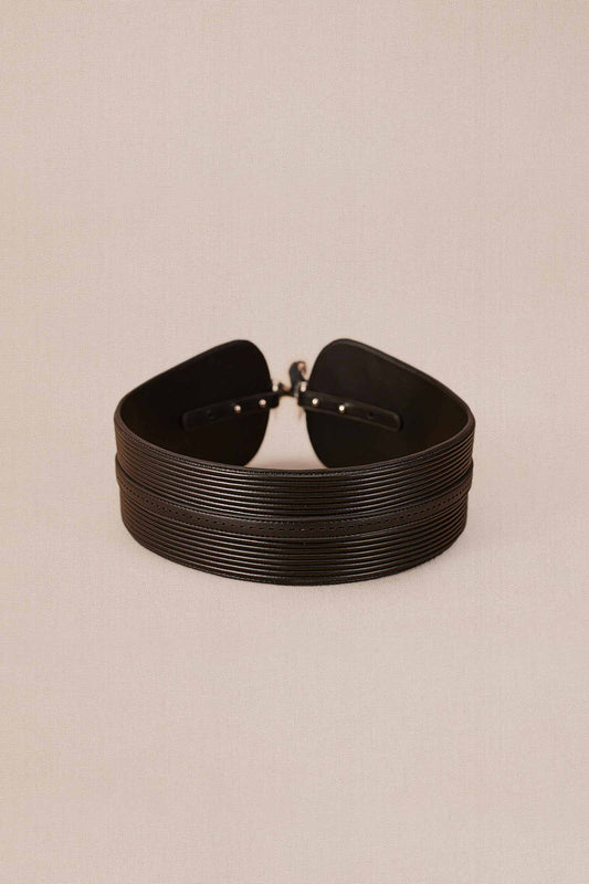 Faux Leather Vanah Belt – Black