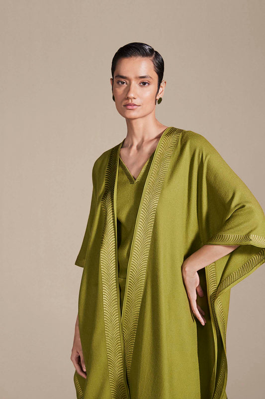Wool Adarah Cape Set – Green