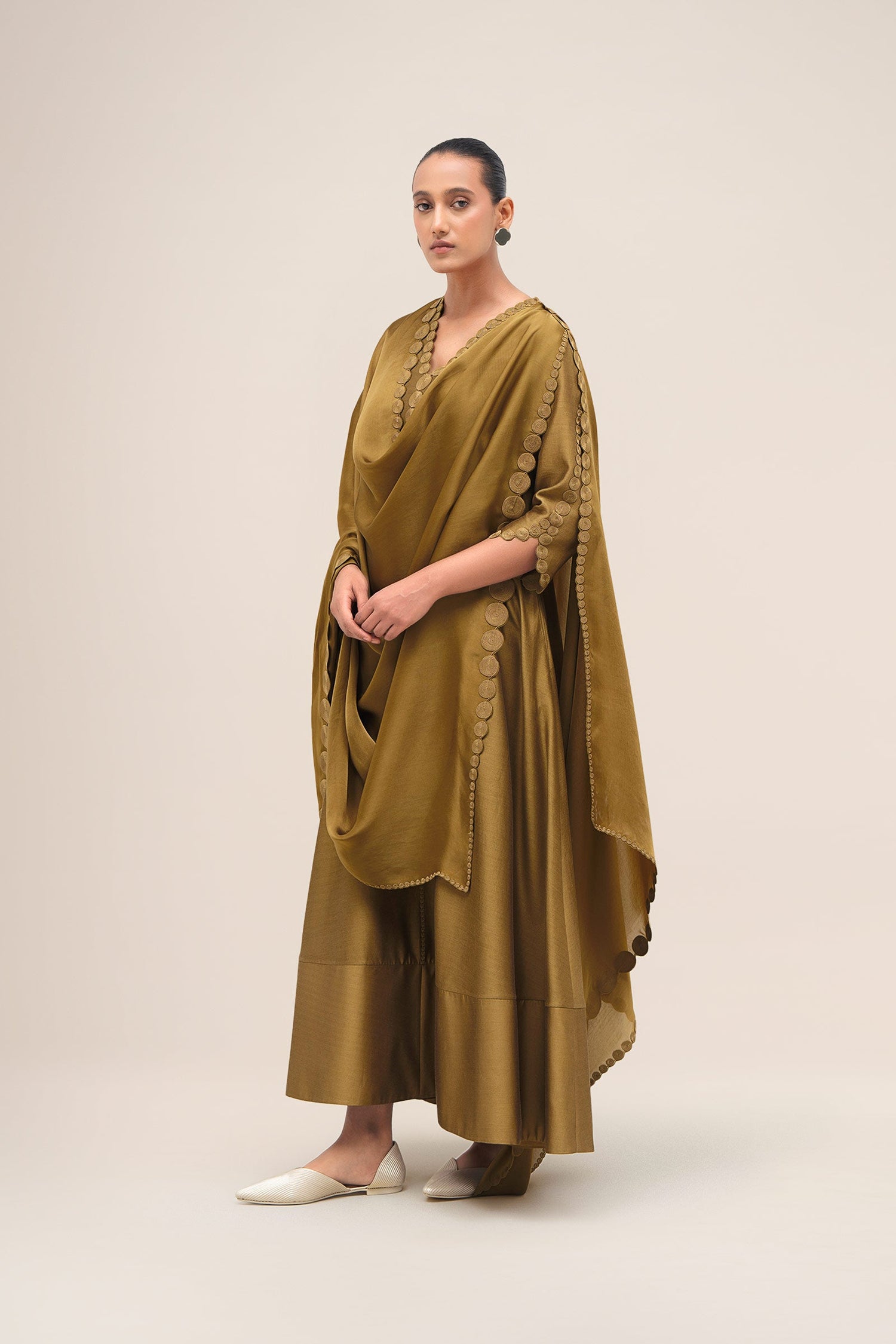  Chanderi Naghma Kurta Set – Green