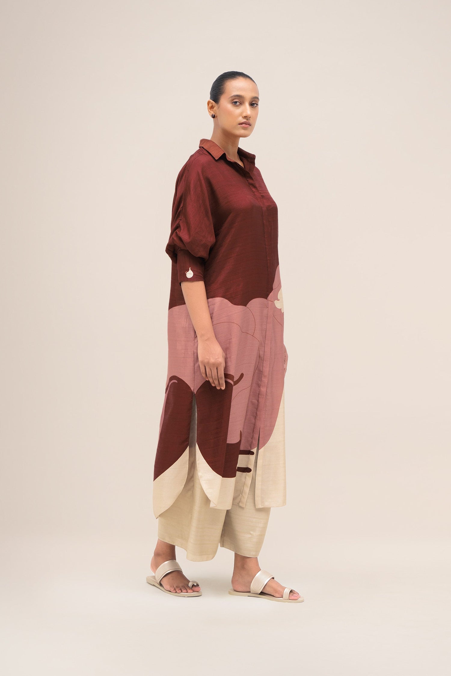  Silk Yara Tunic Set – Red