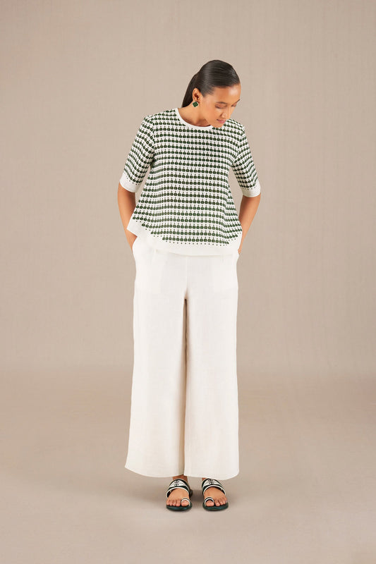 Linen Dana Crop Top Set – Ivory