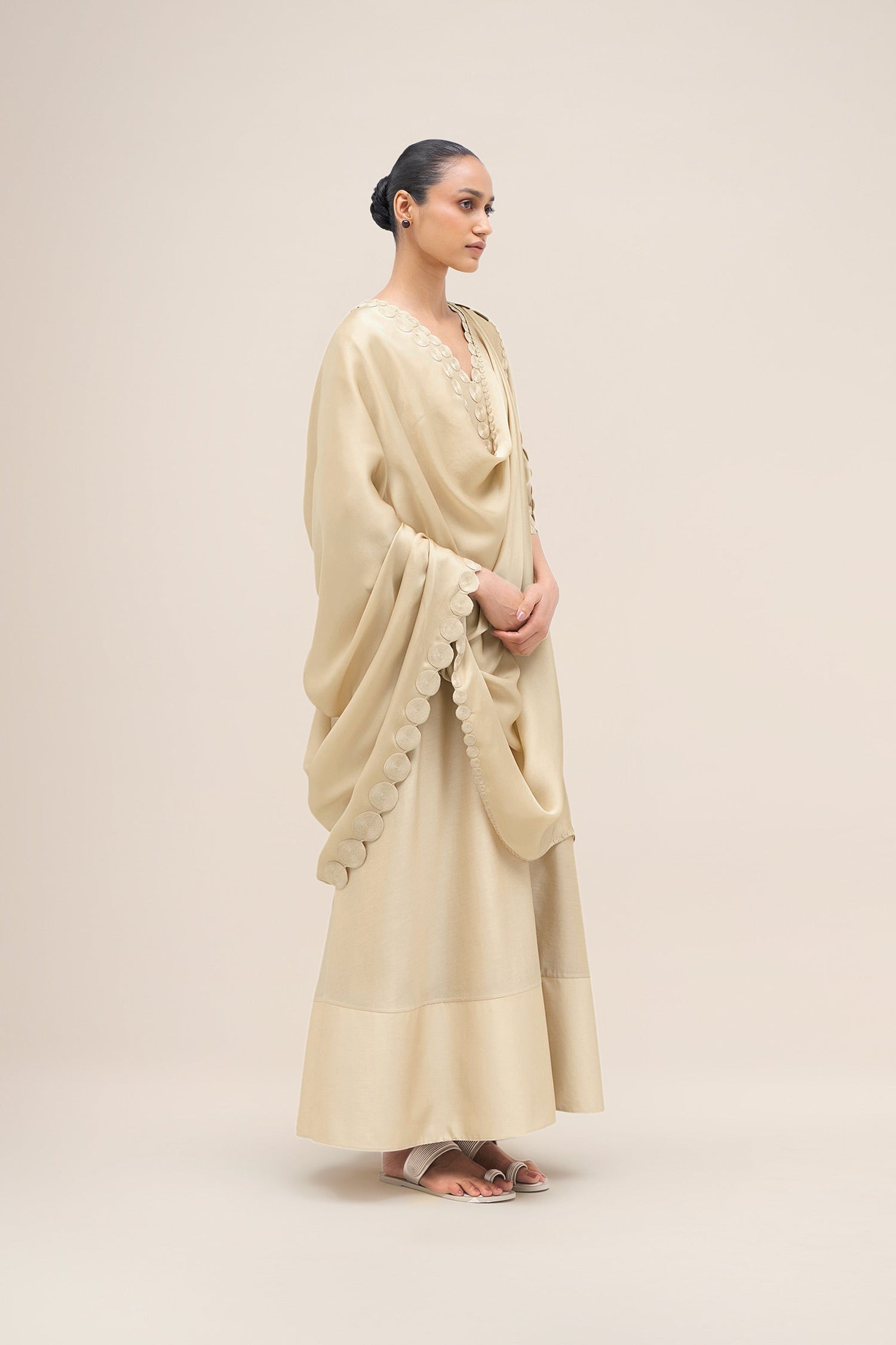  Chanderi Naghma Kurta Set – Beige