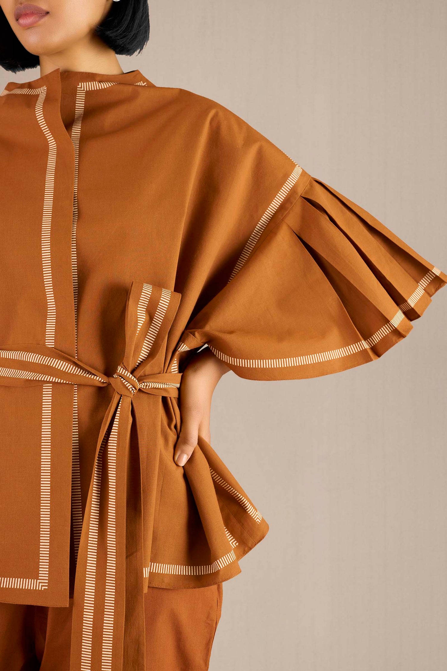  Cotton Rehma Top Set – Orange