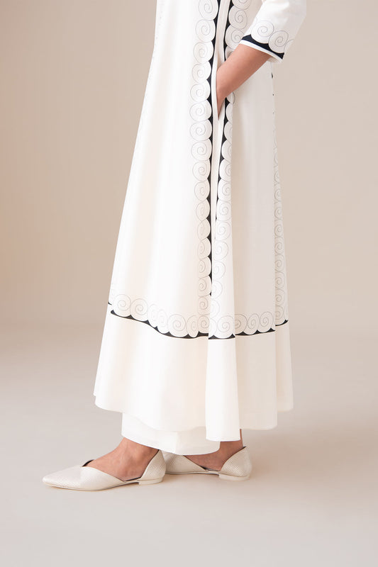 Chanderi Meher Kurta Set – Ivory