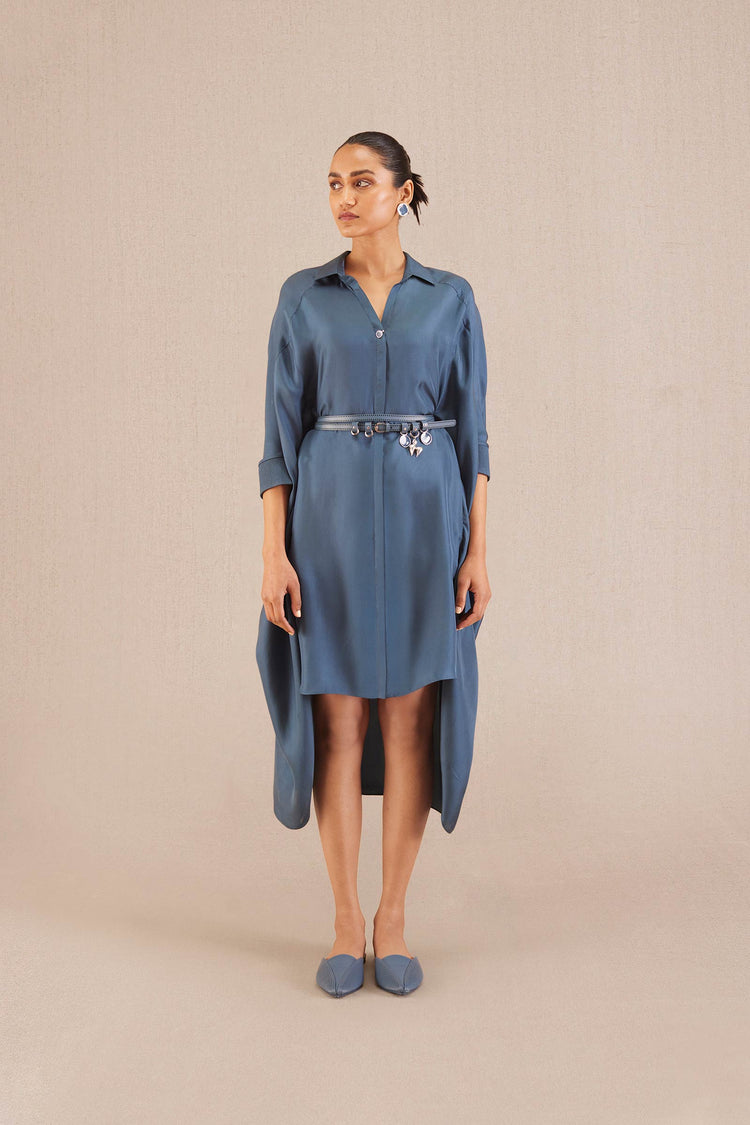 Aria Shirt Dress - Slate