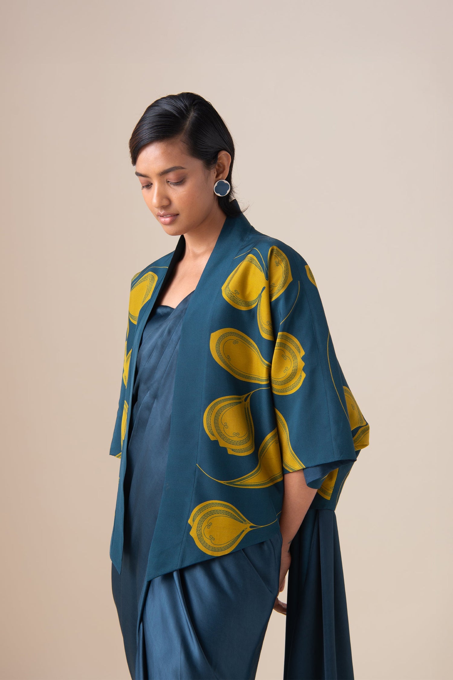  Habutai Sidra Jacket Set – Blue