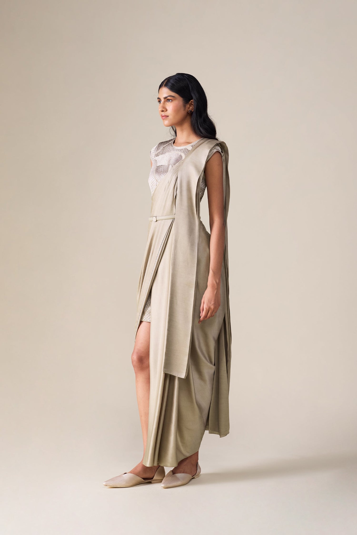  Chanderi  Imara Saree – Beige