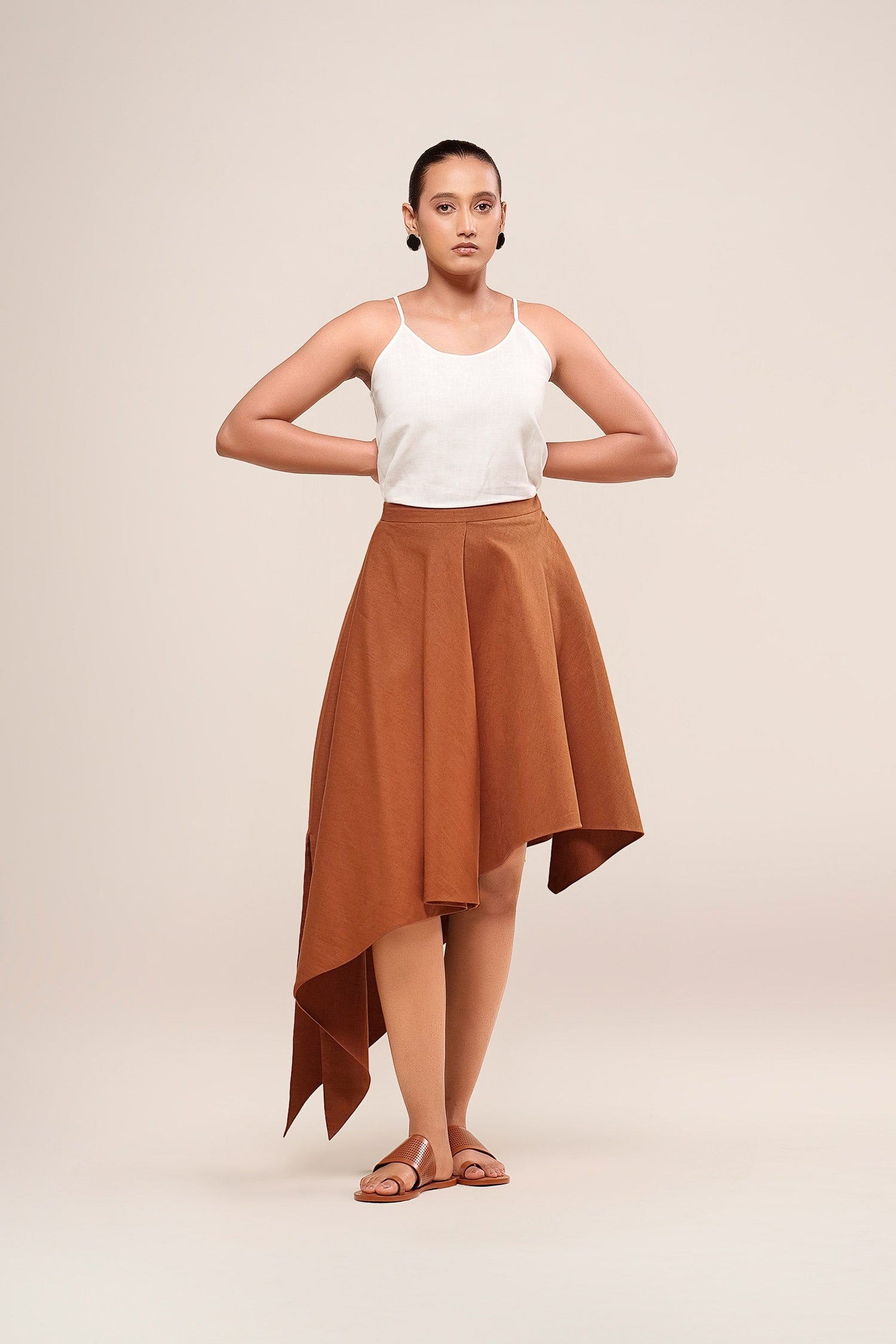  Linen Noa Skirt – Beige