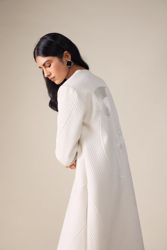 Silk Raziya Abaya Set – Ivory