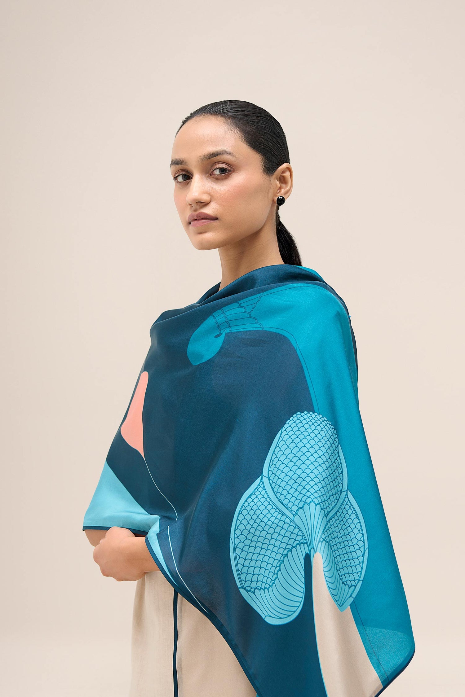  Silk Shabgul Scarf – Blue