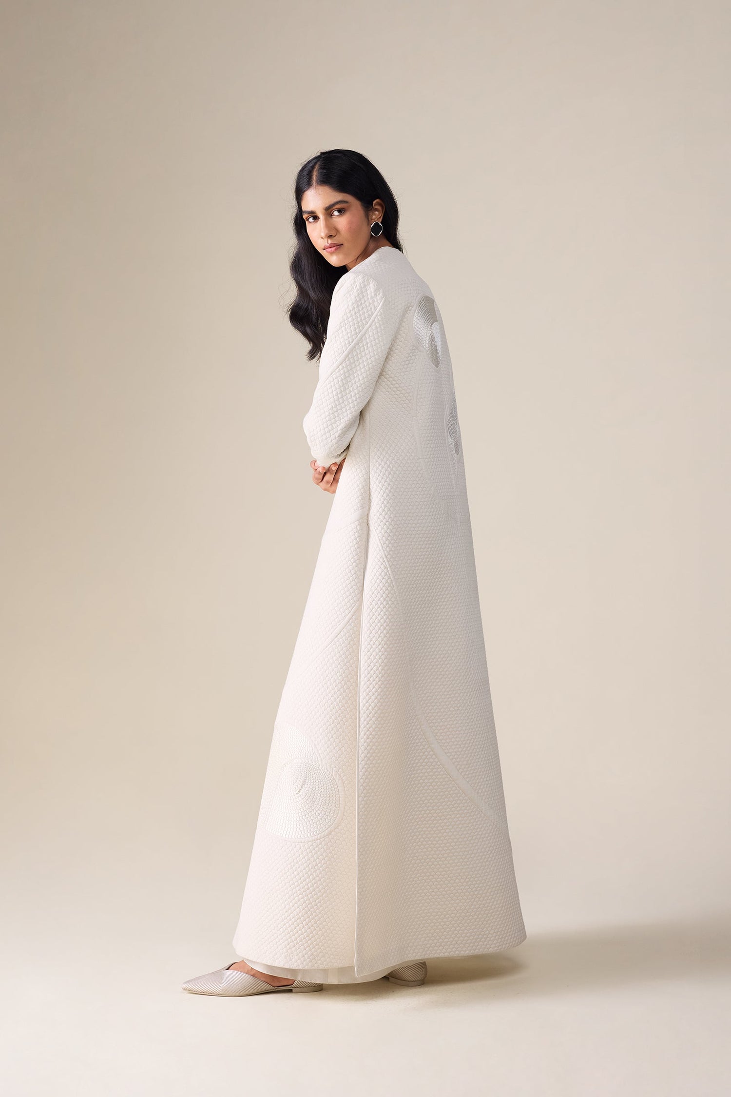  Silk Raziya Abaya Set – Ivory