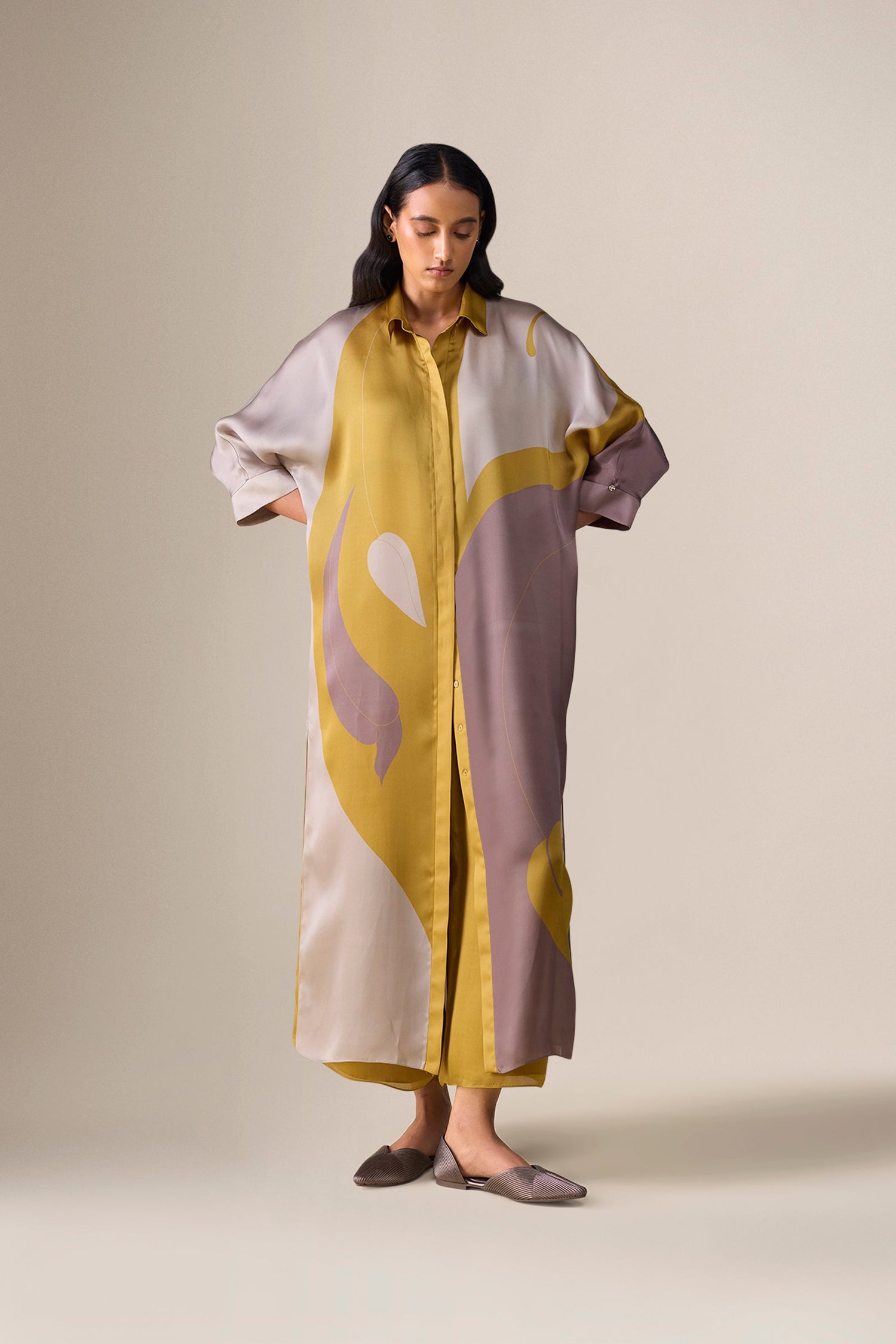  Organza Silfira Tunic Set – Yellow