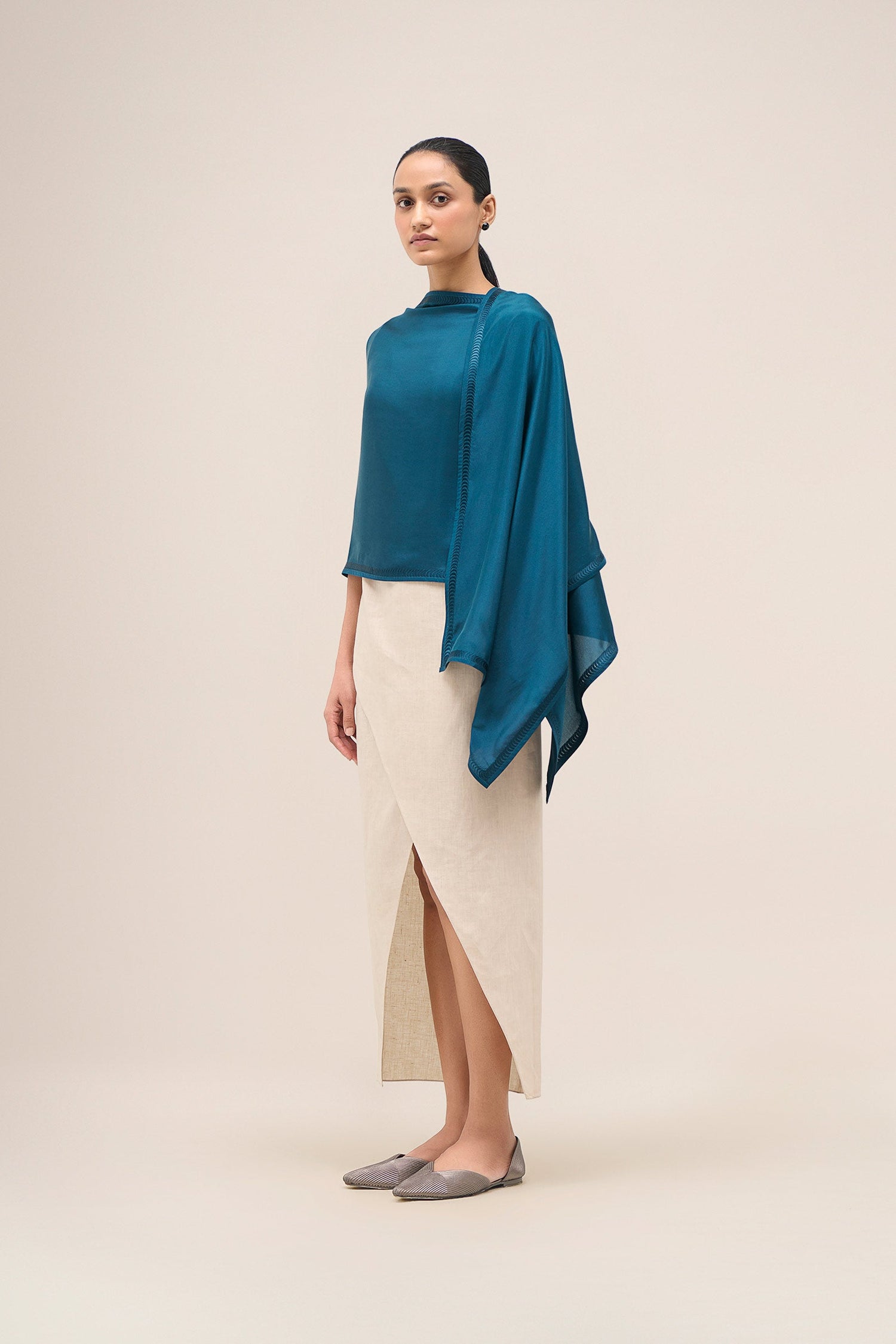 Silk Ivelle Scarf – Blue