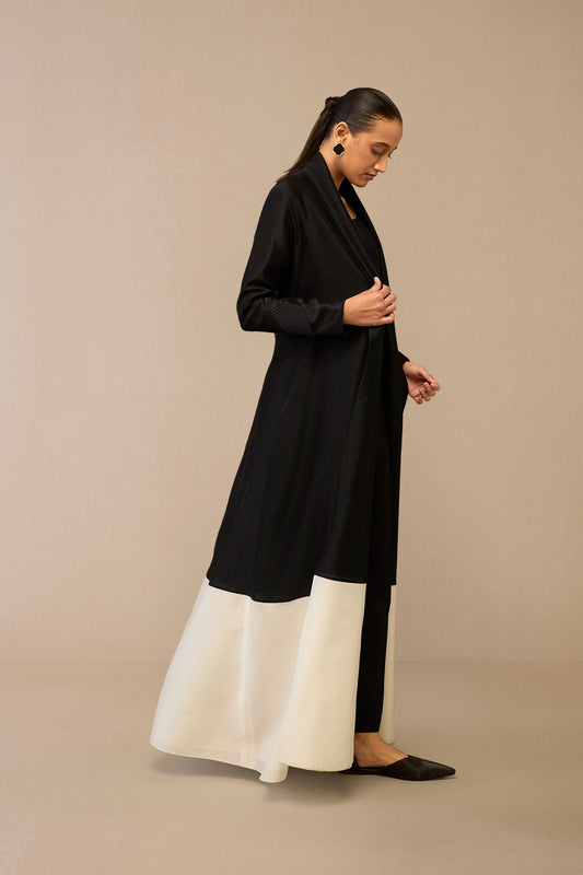 Chanderi Dil-e-zaar Abaya Set – Black