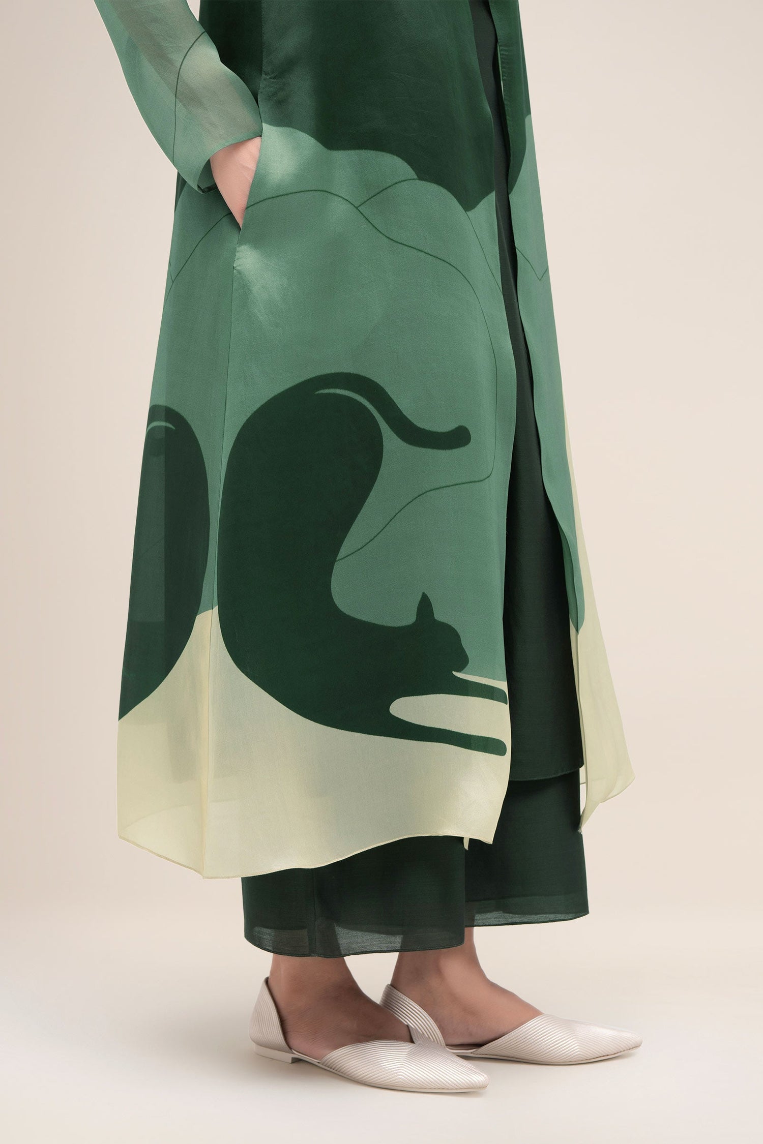  Silk Rinat Jacket Set – Green