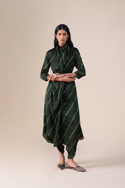  Organza Zeba Tunic Set – Green