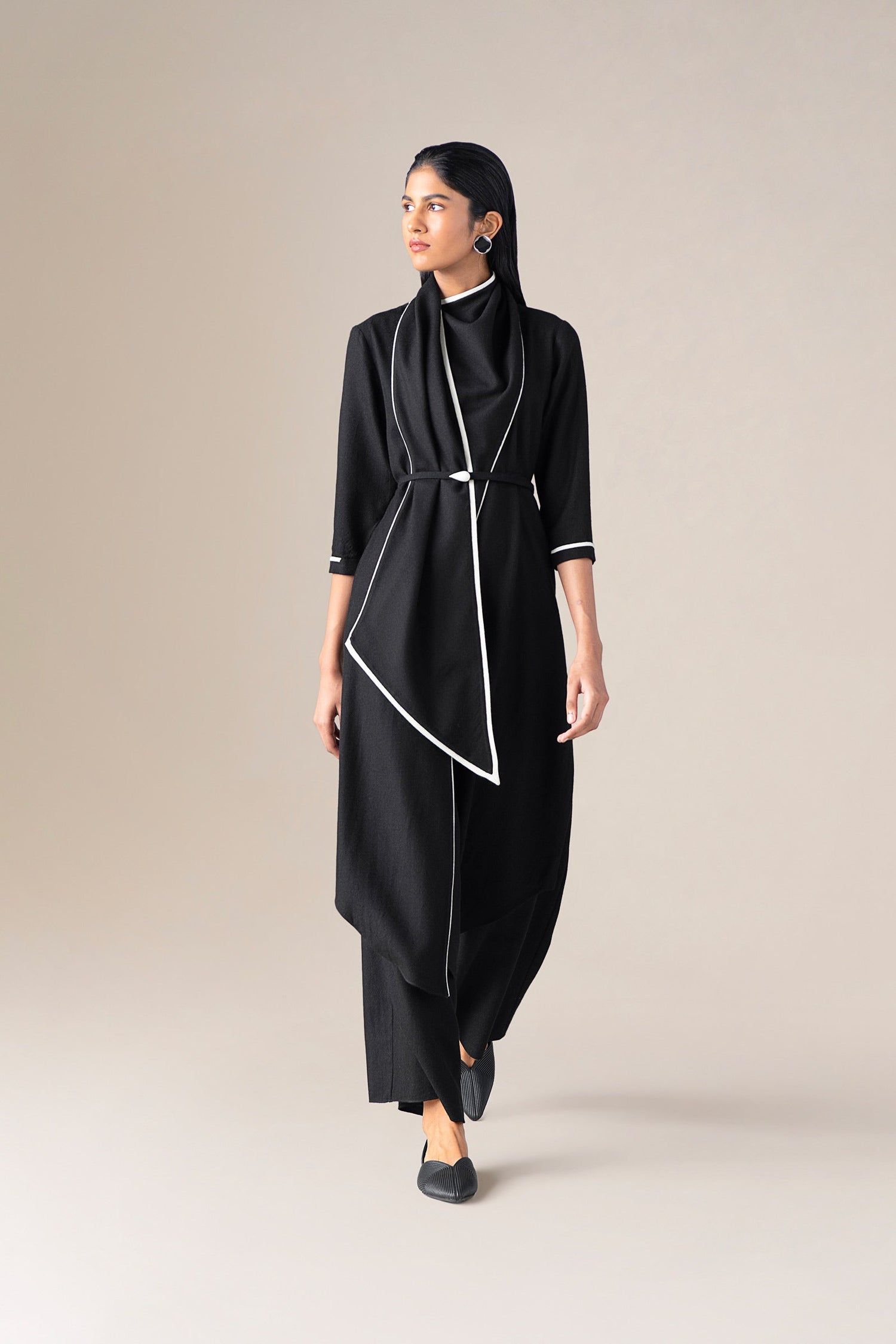  Wool Rezan Tunic Set – Black