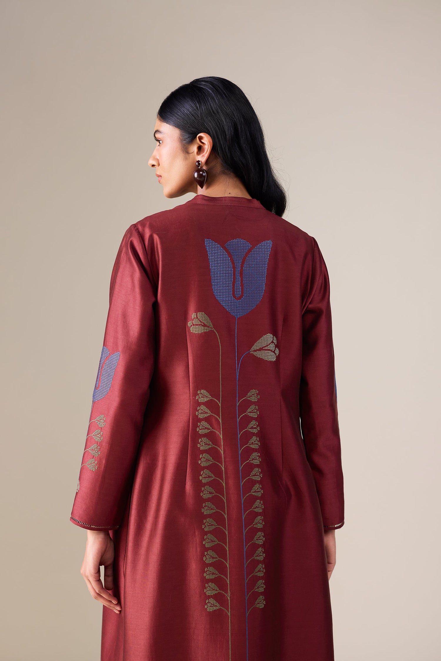  Chanderi Maliah Abaya Set – Green